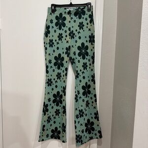 Floral Patterned Flare Pants